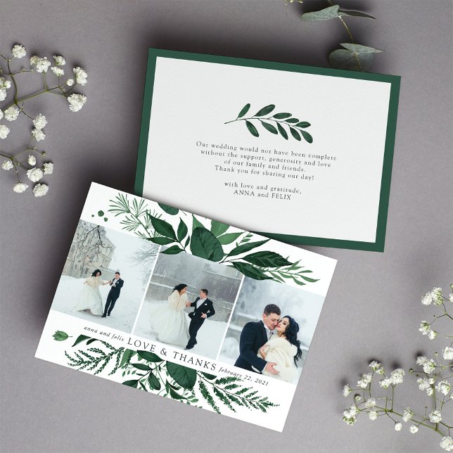 Wild Forest | Wedding Photo Flat Thank You Card (Creator Uploaded)
