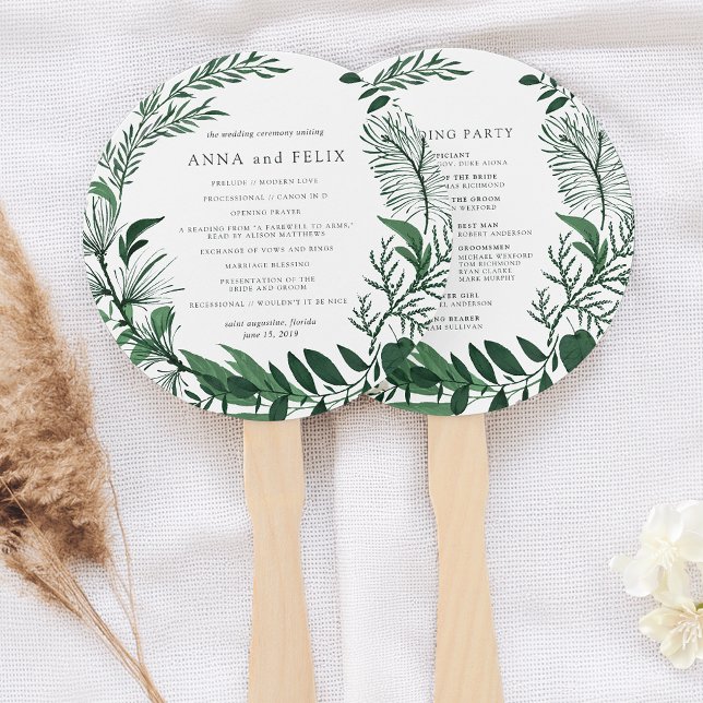 Wild Forest Wedding Program Hand Fan (Creator Uploaded)