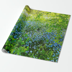 Wild forget me nots flowers photo wrapping paper