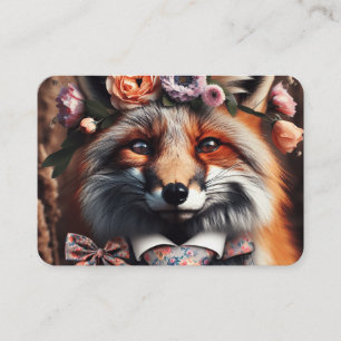 Wild fox wearing a tie cute  business card