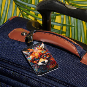 Wild Free Abstract Pop Fox Luggage Tag