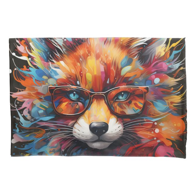 Wild Free Abstract Pop Fox Pillowcase (Front)