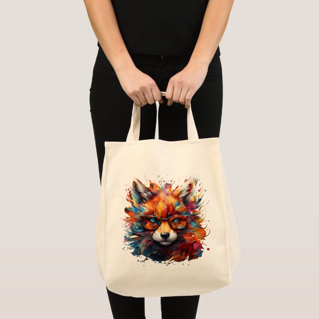 Wild Free Abstract Pop Fox  Tote Bag (Front (Product))
