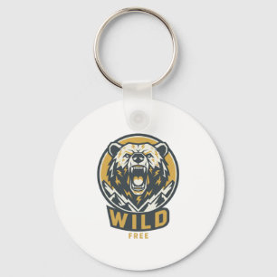 WILD & FREE Bear Emblem Keychain