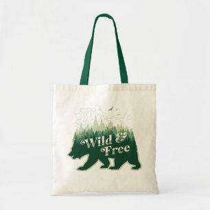 Wild & Free Bear Forest Nature Vintage Tote Bag
