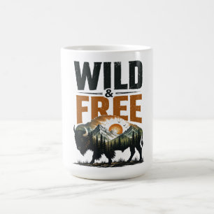Wild & Free Bison Mountain Wilderness Outdoor Coffee Mug