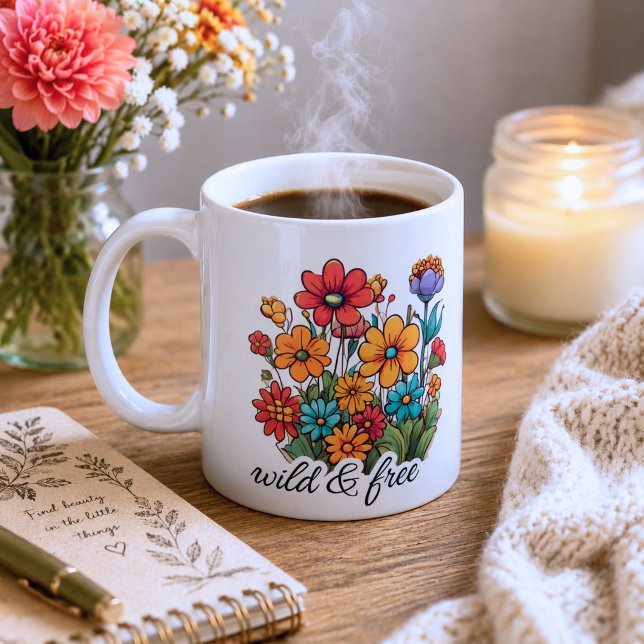 Wild & Free Boho Wildflowers  Coffee Mug (Creator Uploaded)