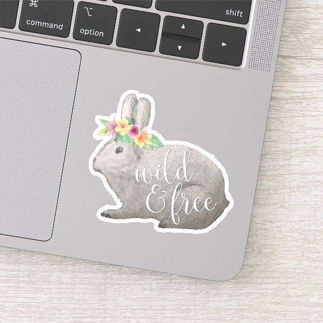 Wild & Free | Cute Rabbit Flower Crown Quote (Detail)
