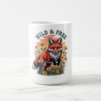 Wild & Free Fox Mug Vintage Nature Wildlife Coffee