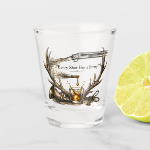 Wild ,Free Hunting Shotgun & Bullet to Bourbon Art Shot Glass