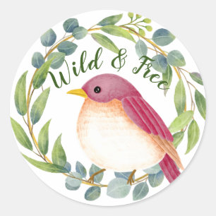 Wild & Free Song Bird Classic Round Sticker