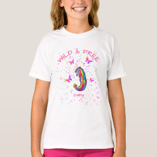 Wild & Free Unicorn Sparkles with Butterflies T-Shirt