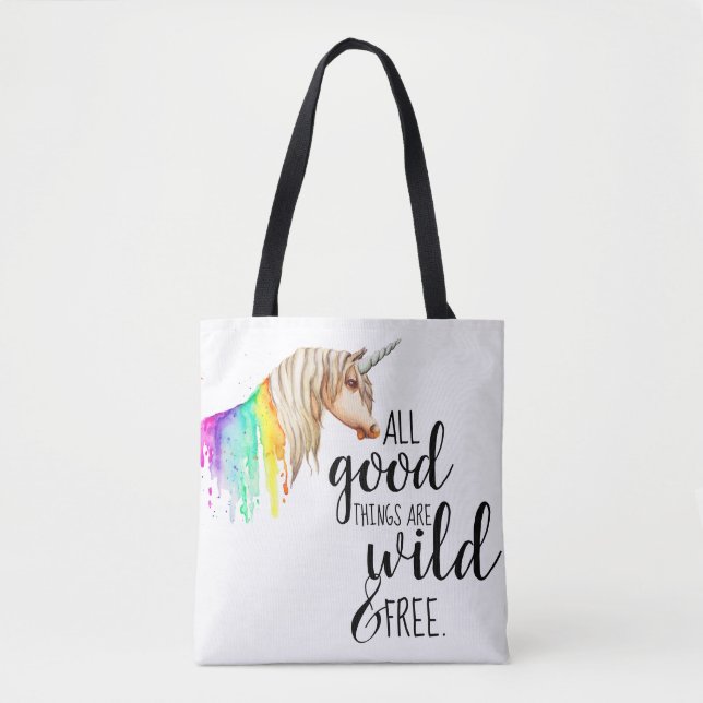 Wild & Free Unicorn Tote Bag (Front)