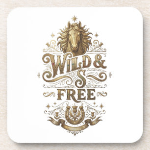 Wild & Free Vintage Horse Western Retro Drink Coas Coaster