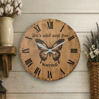 Wild & Free Wall Clock | Custom Name Gift
