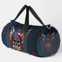 Wild freedom, American skull with baseball bats.