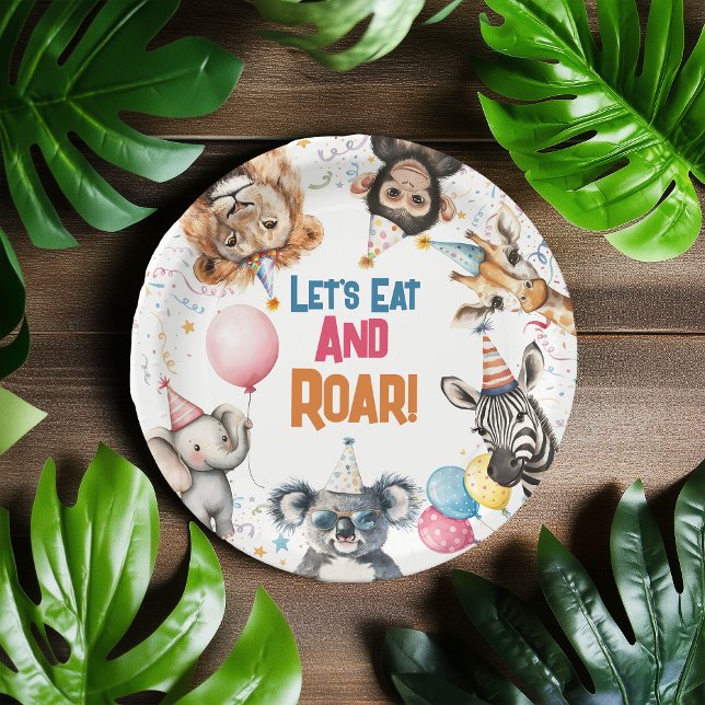 Wild Fun Party Animals First Birthday Safari Paper Plate (Wild Fun Party Animals First Birthday Safari Paper Plates)