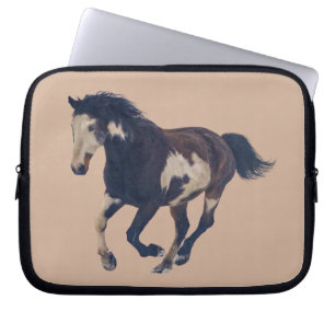 Wild Galloping Pinto American Paint Horse Laptop Sleeve