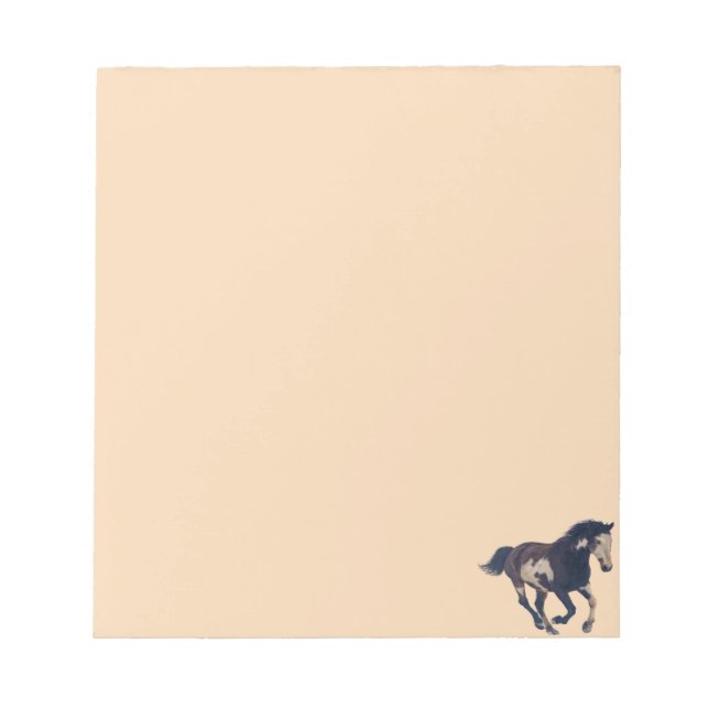 Wild Galloping Pinto American Paint Horse Notepad (Front)