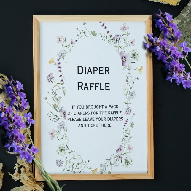Wild garden blooms Baby Diaper Raffle Sign (Creator Uploaded)