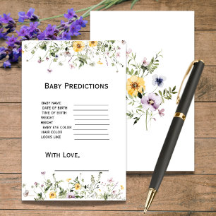 Wild garden blooms Baby Shower Predictions Game