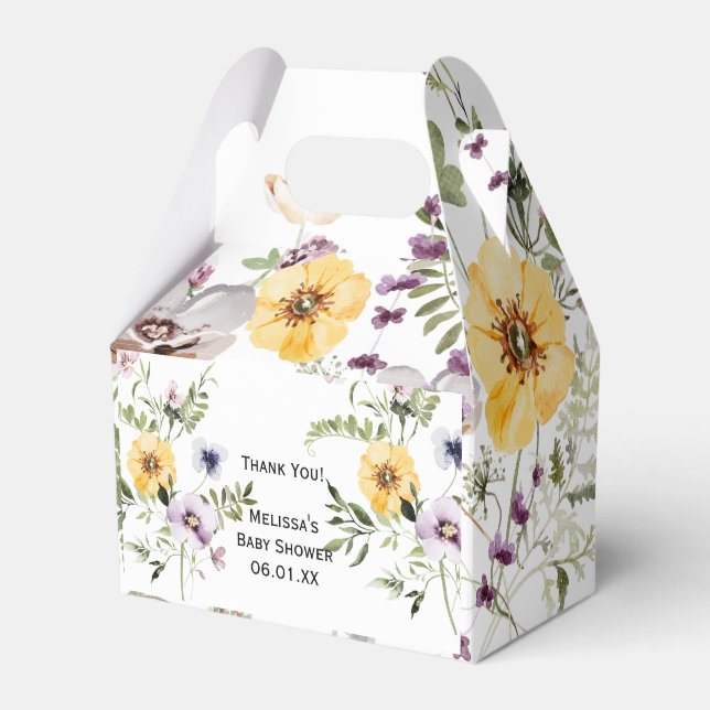 Wild garden blooms flower party favour box (Front Side)