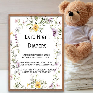 Wild garden blooms Late Night Diaper Sign 