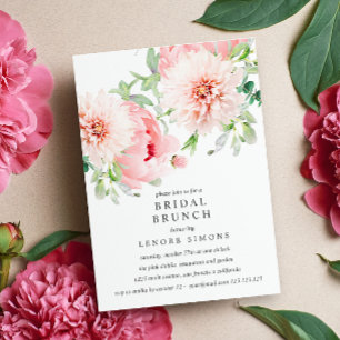 Wild Garden Dahlia Bouquet Bridal Brunch Wedding Invitation