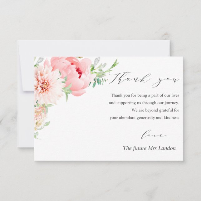 Wild Garden Dahlia Wedding thank you (Front)