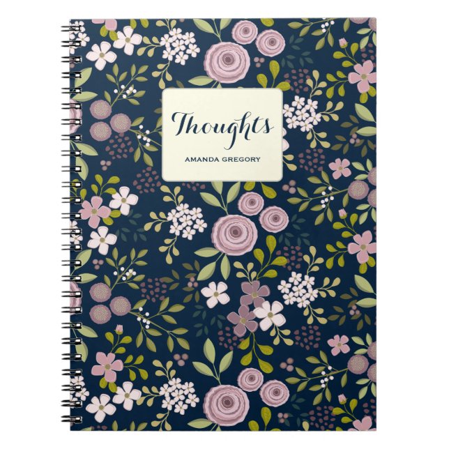 Wild Garden Floral Personalised Notebook (Front)