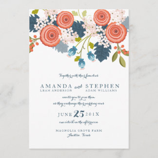 Wild Garden Floral Wedding Invitation