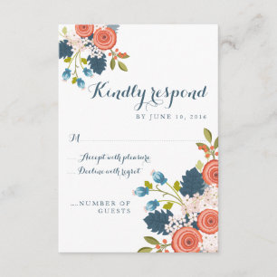 Wild Garden Floral Wedding RSVP Response Card