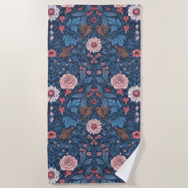 Wild garden in blue beach towel (Front)