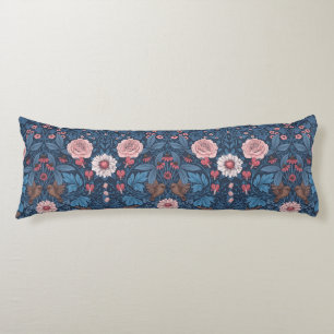 Wild garden in blue body cushion