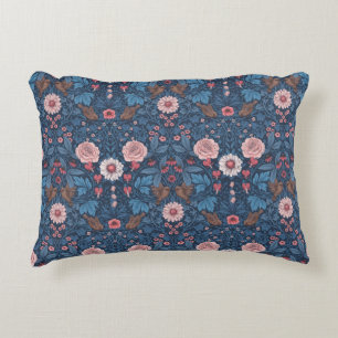 Wild garden in blue decorative cushion