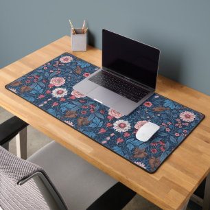 Wild garden in blue desk mat