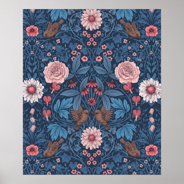 Wild garden in blue poster (Front)
