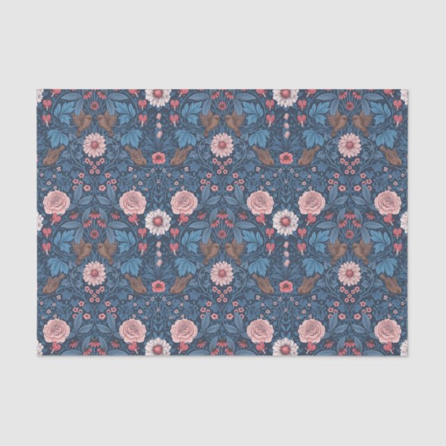 Wild garden in blue tissue paper (Front)