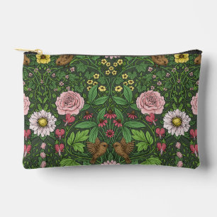 Wild garden in green accessory pouch