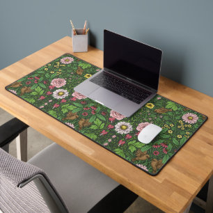 Wild garden in green desk mat