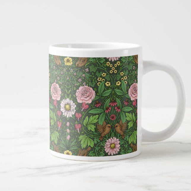 Wild garden in green large coffee mug (Right)