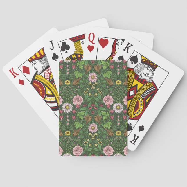 Wild garden in green playing cards (Back)