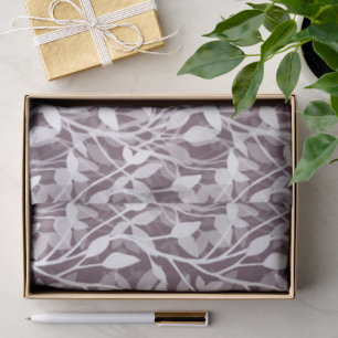 Wild Garden Mist Modern Botanical Foliage plum Tissue Paper