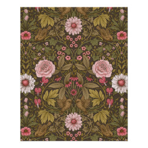 Wild garden on coffee brown poster