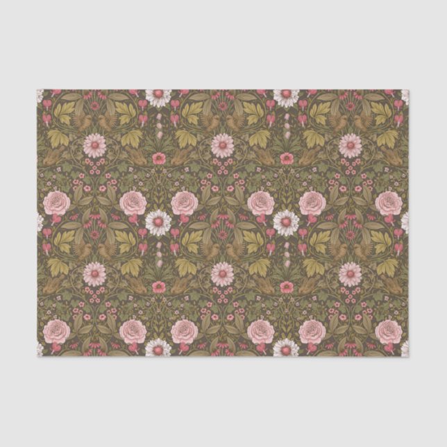 Wild garden on coffee brown tissue paper (Front)