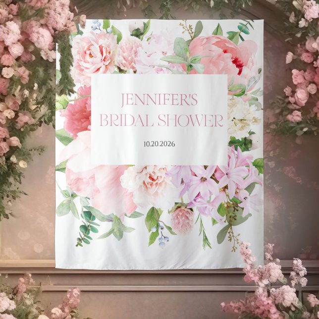  Wild Garden Watercolor Bridal Shower Backdrops Tapestry (Creator Uploaded)
