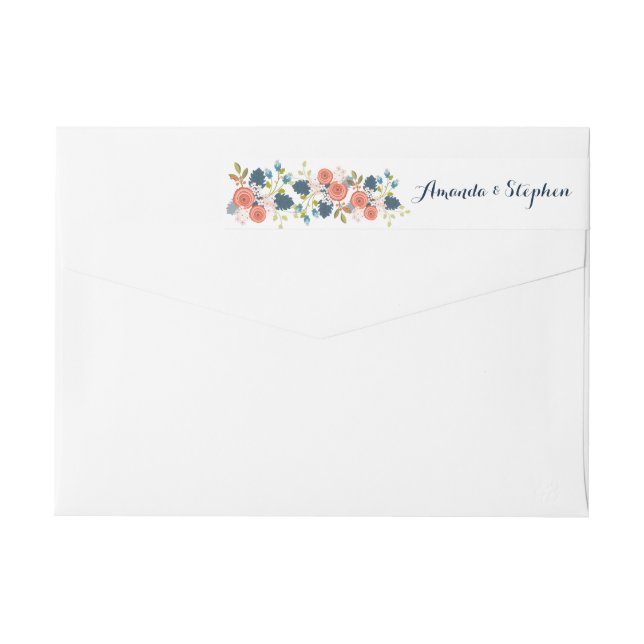 Wild Garden Wedding Floral Wraparound Label (Back)