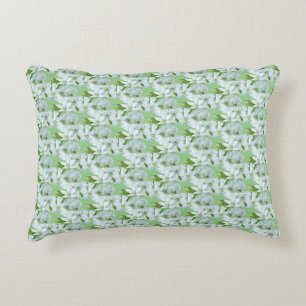 Wild Garlic Flowers Cust. Green Accent Pillow