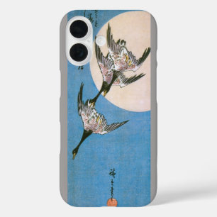 Wild Geese Flying Downward Across Moon, Hiroshige iPhone 16 Case