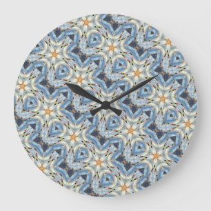 wild geometric blue star clock